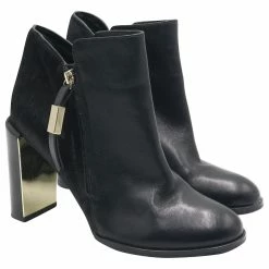 See By Chloé See By Chloe Ankle Boots With Faux Fur Texture In Black Leather -winter shoes Sales 2023 696043 4