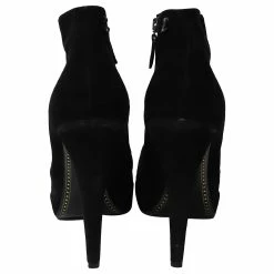 Chanel Patent Leather Cap Toe Platform Ankle Boots In Black Suede -winter shoes Sales 2023 696585 4