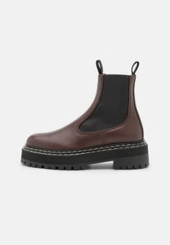 PROENZA SCHOULER Lug Sole Chelsea Boots - Platform Ankle Boots - Dark Brown