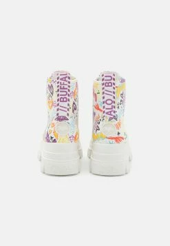 Buffalo Vegan Aspha Lace Up Hi - Platform Ankle Boots - White Graffiti -winter shoes Sales 2023 6b07426034b7441ba2a61b6759a94e47