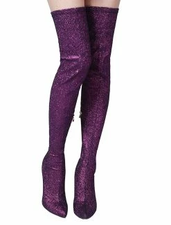 Thigh High Boots Womens Sequined Cloth Pointed Toe Stiletto Heel Stretch Boots -winter shoes Sales 2023 6c4c982a a337 4fd3 9d03 99e4d2ab524d