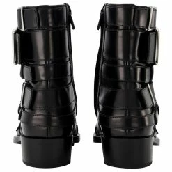 Alexander Mcqueen Boxcar Boots In Black/Silver Leather -winter shoes Sales 2023 705347 3