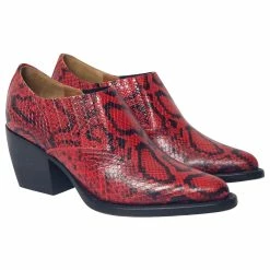 Chloé Rylee Snake-Effect Ankle Boots In Red Leather 9 Chloé Rylee Snake-Effect Ankle Boots In Red Leather -winter shoes Sales 2023 709708 3