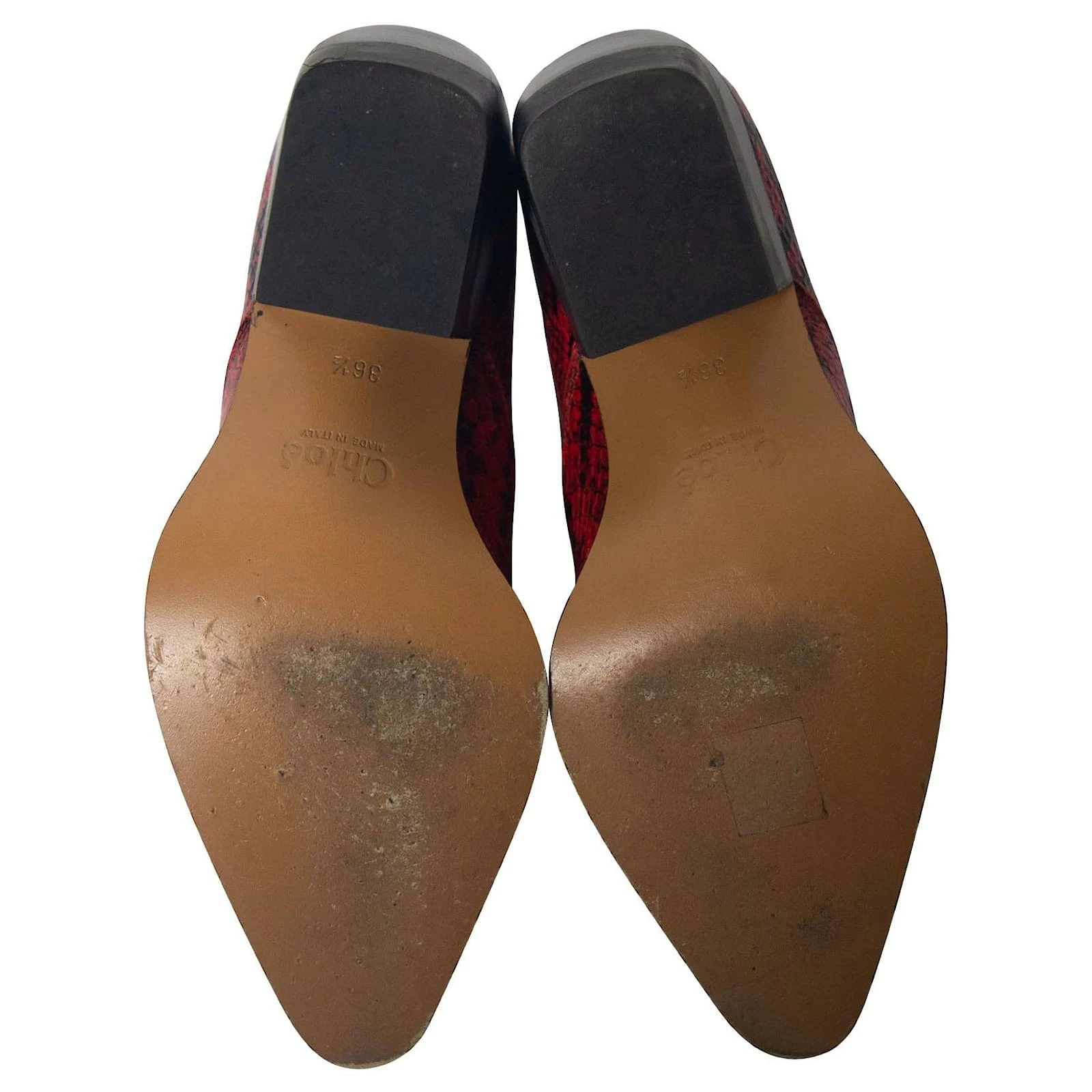 Chloé Rylee Snake-Effect Ankle Boots In Red Leather 5 Chloé Rylee Snake-Effect Ankle Boots In Red Leather - Image 5