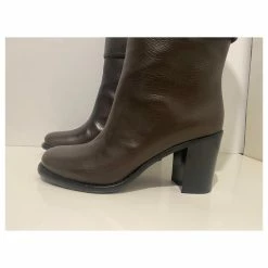 Chanel Classic Boots In Pebble Leather Brown -winter shoes Sales 2023 715440 4