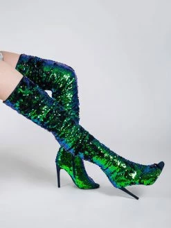 Thigh High Boots Sequined Over Knee Boots Peep Toe High Heel Sexy Boots -winter shoes Sales 2023 716c939c 88c8 4145 b2a0 26636866b283