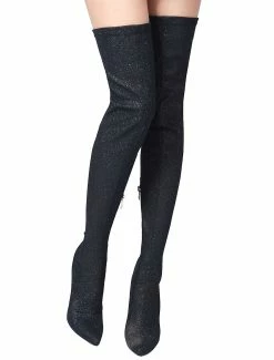 Thigh High Boots Womens Sequined Cloth Pointed Toe Stiletto Heel Stretch Boots -winter shoes Sales 2023 71f43a9b 077d 4ee8 9992 bb86af0fc602