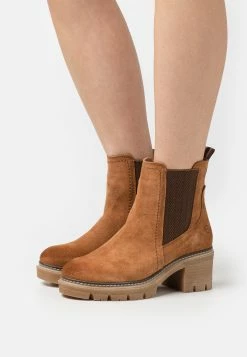 Tamaris Platform Ankle Boots - Cognac