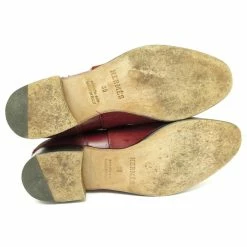 Hermès HERMES ANKLE BOOTS 39 LEATHER AND RED PONY BOOTS FOAL SHOES Dark Red -winter shoes Sales 2023 721839 3