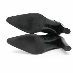 Hermès HERMES ANKLE BOOTS 38.5 BLACK LEATHER Lined BUCKLE STRAPS BOOTS -winter shoes Sales 2023 721858 3