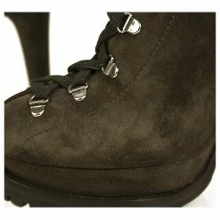 Alaïa ALAIA Gray Suede Leather Lace Up Ankle Booties Boots Heels Shoes Size 37,5 Dark Grey -winter shoes Sales 2023 723686 7
