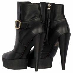 Fendi Black Leather Ankle Boots With Heels -winter shoes Sales 2023 726625 3