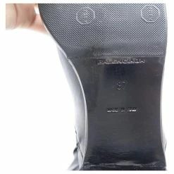 BALENCIAGA BOOTS SHOES WITH STRAPS 37 BLACK LEATHER FLAT LEATHER BOOTS -winter shoes Sales 2023 728401 3