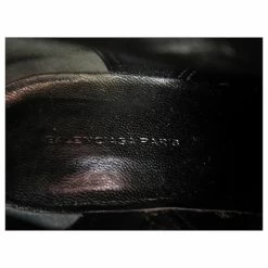 BALENCIAGA BOOTS SHOES WITH STRAPS 37 BLACK LEATHER FLAT LEATHER BOOTS -winter shoes Sales 2023 728401 5