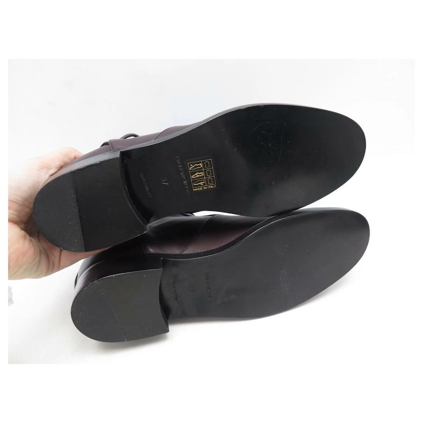 BALENCIAGA SHOES BOOTS WITH BUCKLES 357864 37 LEATHER PLUM LOW BOOTS Prune 3 BALENCIAGA SHOES BOOTS WITH BUCKLES 357864 37 LEATHER PLUM LOW BOOTS Prune - Image 3