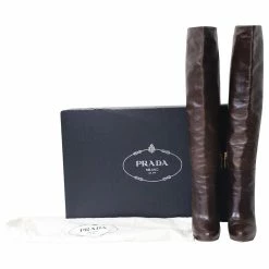 Prada Knee-High High Heel Boots In Brown Leather 14 Prada Knee-High High Heel Boots In Brown Leather -winter shoes Sales 2023 729760 7