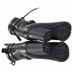 Valentino Garavani Studded Strap Combat Boots In Black Leather -winter shoes Sales 2023 730448 6