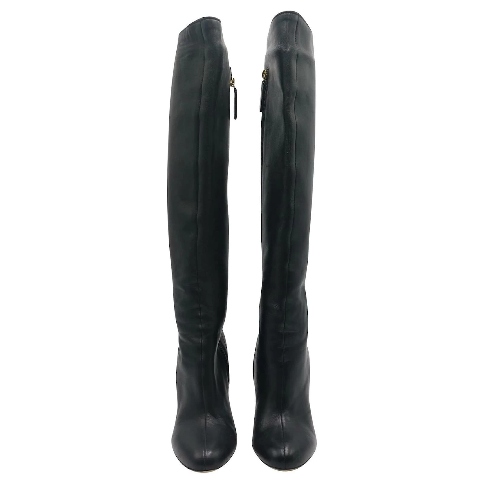 Valentino Knee Length 'Bow' Leather Boots Black 3 Valentino Knee Length 'Bow' Leather Boots Black - Image 3