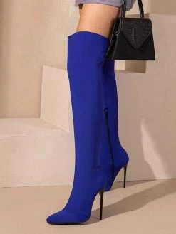 Women's Thigh High Boots Pointed Toe Stiletto Heel Over The Knee Boots