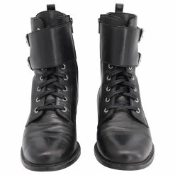Ba&sh Como Combat Boots In Black Leather -winter shoes Sales 2023 749327 3