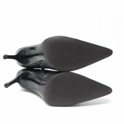 CHANEL SHOES POINTED ANKLE BOOTS WITH HEELS 10b 40 BLACK LEATHER + BOOTS BOX -winter shoes Sales 2023 750363 3