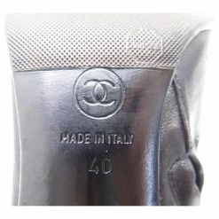 CHANEL SHOES POINTED ANKLE BOOTS WITH HEELS 10b 40 BLACK LEATHER + BOOTS BOX -winter shoes Sales 2023 750363 4