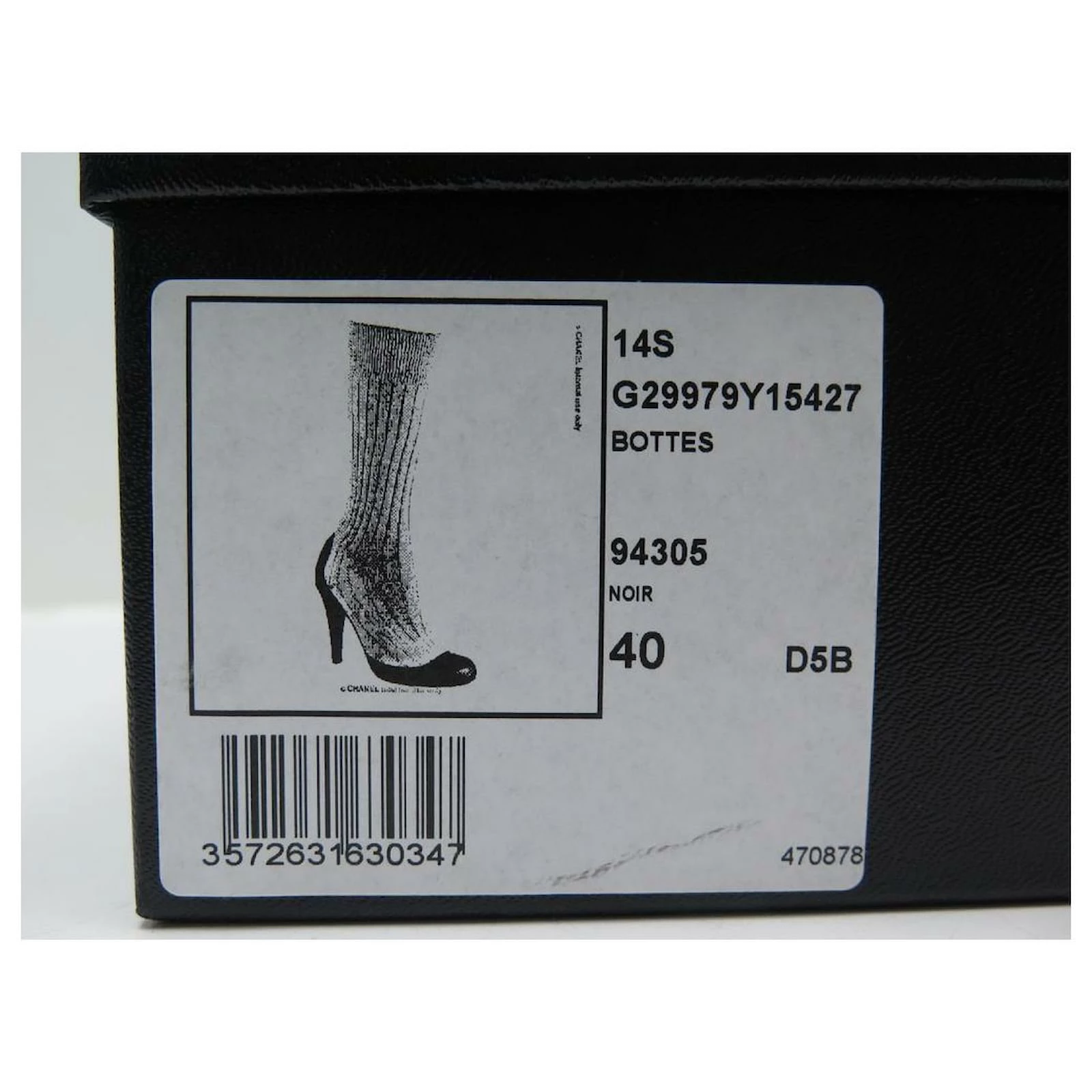 NEW CHANEL G SHOES29979 Sock Boots 40 BLACK COTTON PATENT LEATHER 10 NEW CHANEL G SHOES29979 Sock Boots 40 BLACK COTTON PATENT LEATHER - Image 10