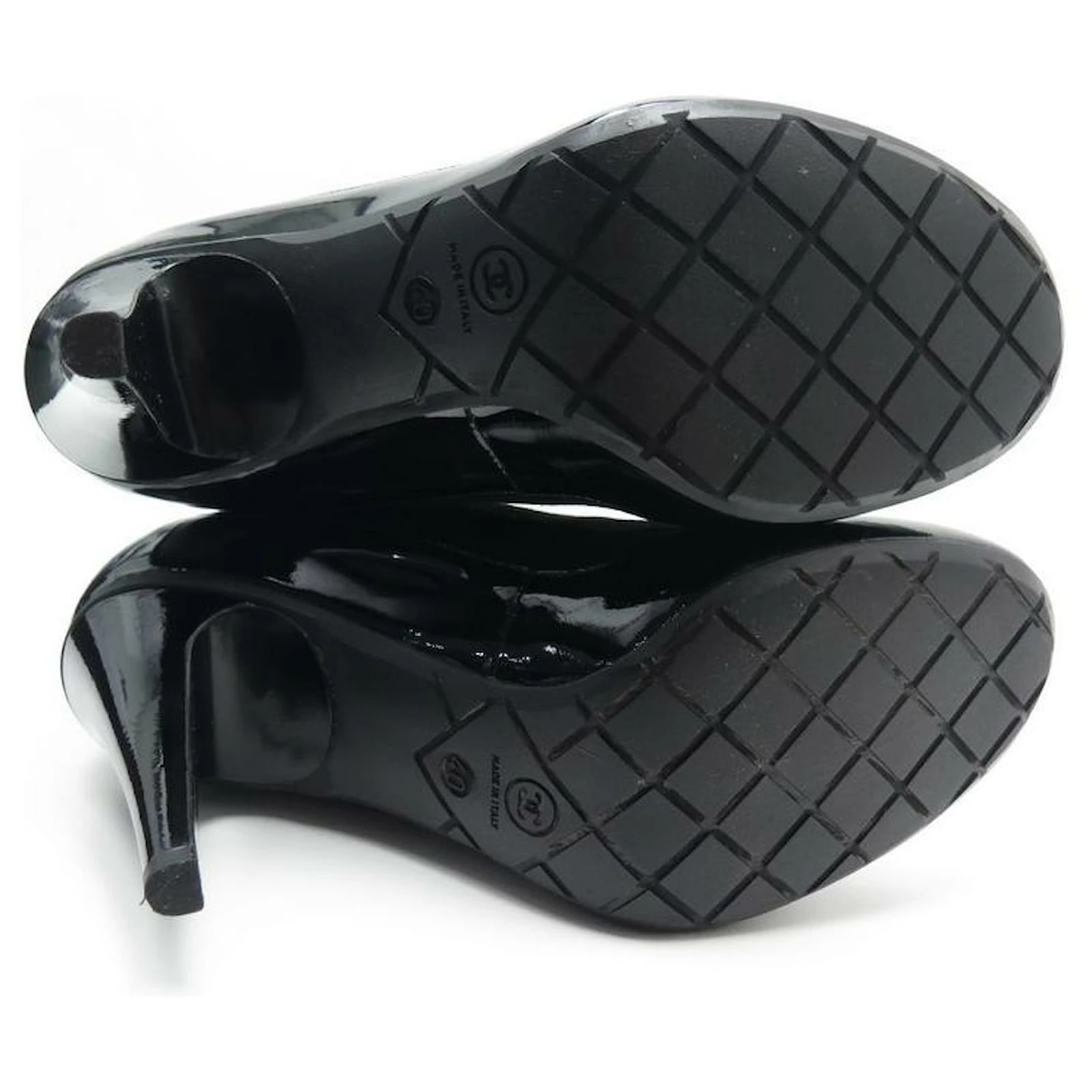 NEW CHANEL G SHOES29979 Sock Boots 40 BLACK COTTON PATENT LEATHER 4 NEW CHANEL G SHOES29979 Sock Boots 40 BLACK COTTON PATENT LEATHER - Image 4