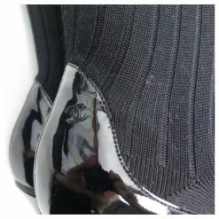 NEW CHANEL G SHOES29979 Sock Boots 40 BLACK COTTON PATENT LEATHER 15 NEW CHANEL G SHOES29979 Sock Boots 40 BLACK COTTON PATENT LEATHER -winter shoes Sales 2023 750364 6