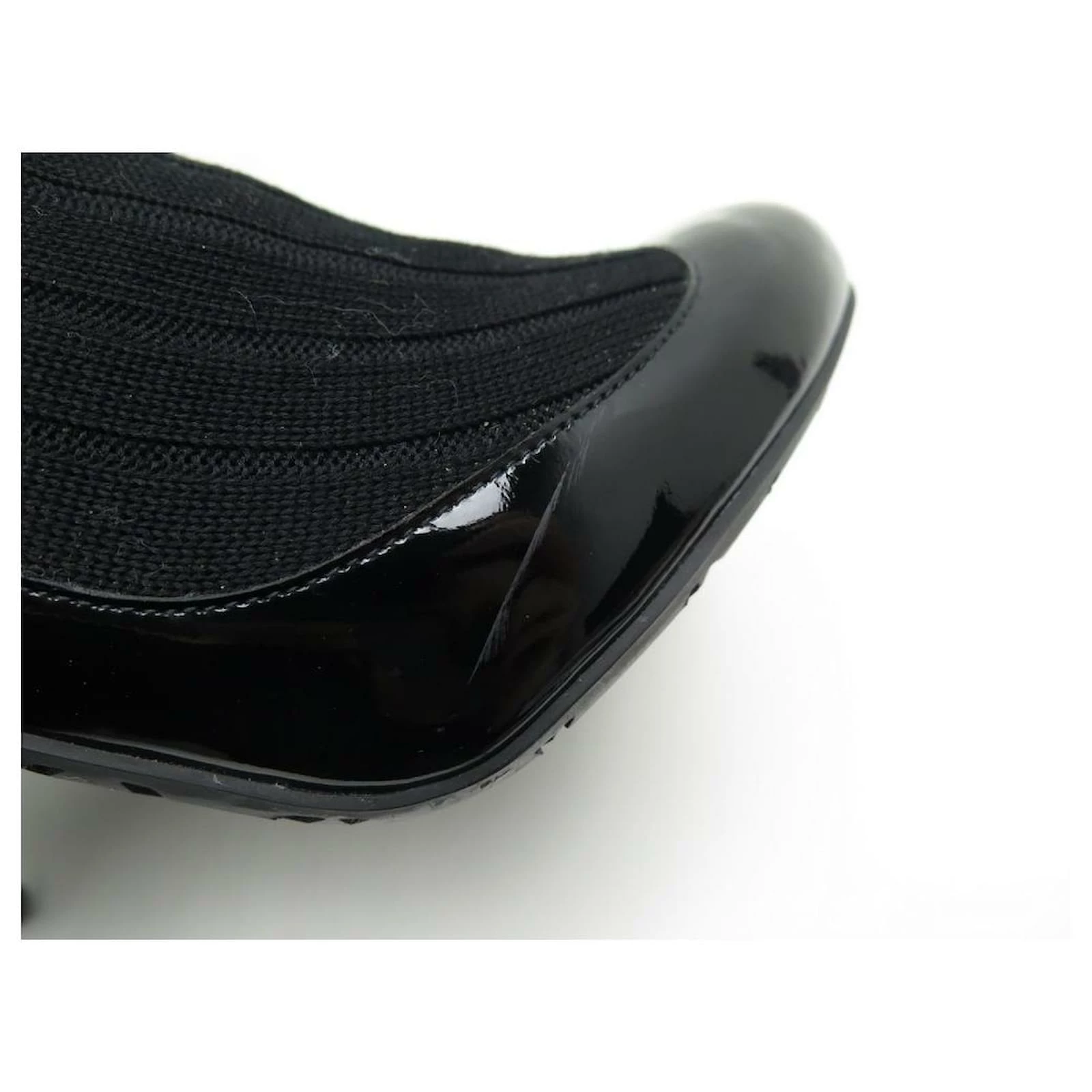 NEW CHANEL G SHOES29979 Sock Boots 40 BLACK COTTON PATENT LEATHER 7 NEW CHANEL G SHOES29979 Sock Boots 40 BLACK COTTON PATENT LEATHER - Image 7