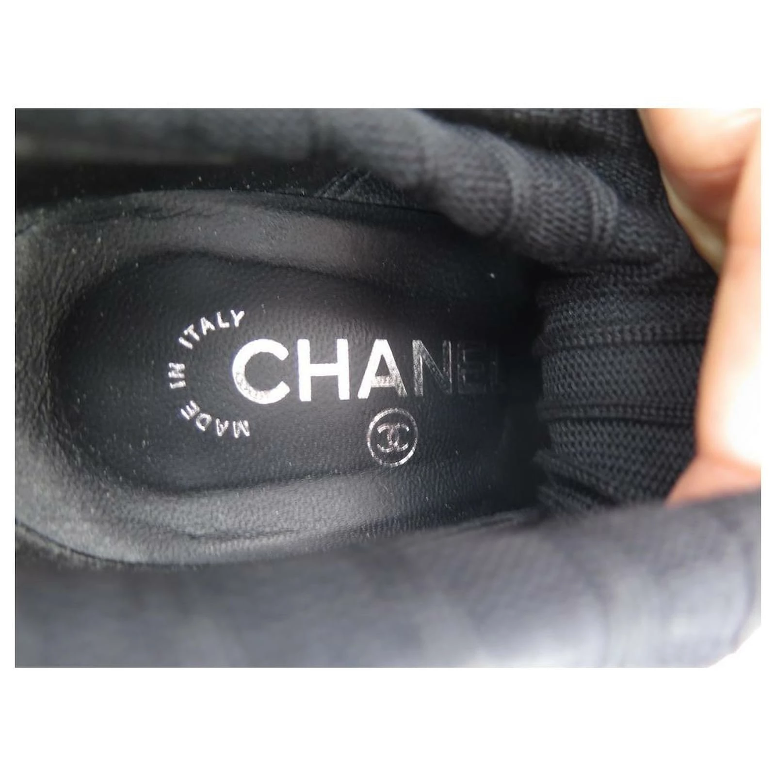 NEW CHANEL G SHOES29979 Sock Boots 40 BLACK COTTON PATENT LEATHER 8 NEW CHANEL G SHOES29979 Sock Boots 40 BLACK COTTON PATENT LEATHER - Image 8