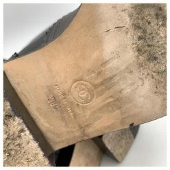 Chanel Black Leather 2016 Lace-Up Cutout CC Knee High Boots Size 38 -winter shoes Sales 2023 763908 5