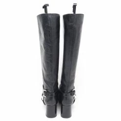 SHOES BOOTS PRADA CAVALIERE 37.5 38.5 FR DISTRESSED EFFECT LEATHER BOOTS Brown -winter shoes Sales 2023 772469 3