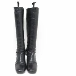 SHOES BOOTS PRADA CAVALIERE 37.5 38.5 FR DISTRESSED EFFECT LEATHER BOOTS Brown -winter shoes Sales 2023 772469 4