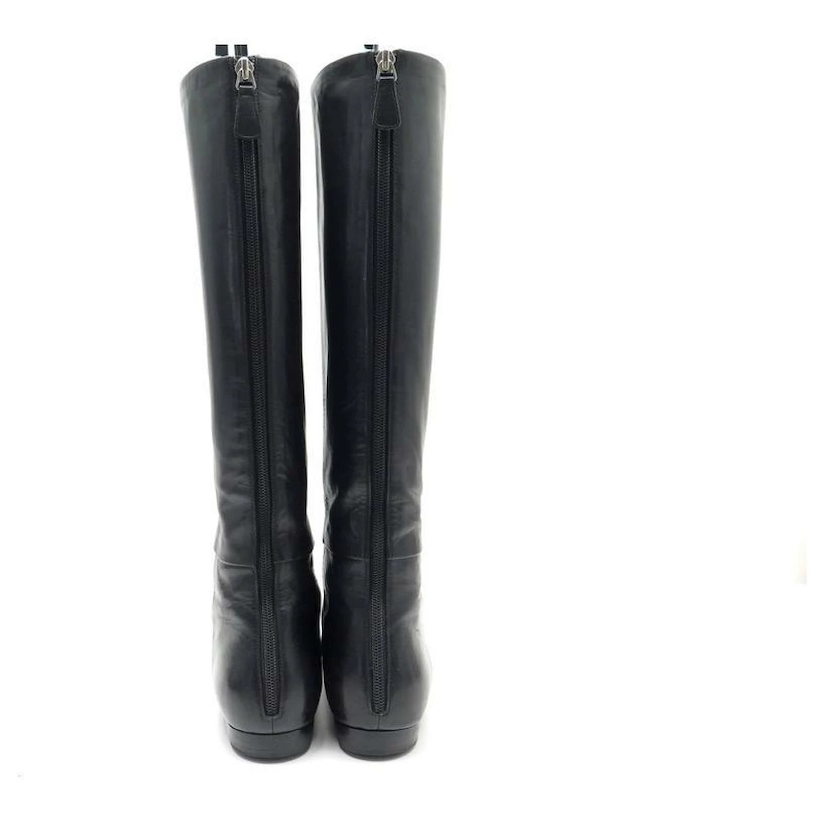 CHANEL CAVALIERE G SHOES27884 Boots 40.5 BLACK LEATHER BOOTS SHOES 3 CHANEL CAVALIERE G SHOES27884 Boots 40.5 BLACK LEATHER BOOTS SHOES - Image 3