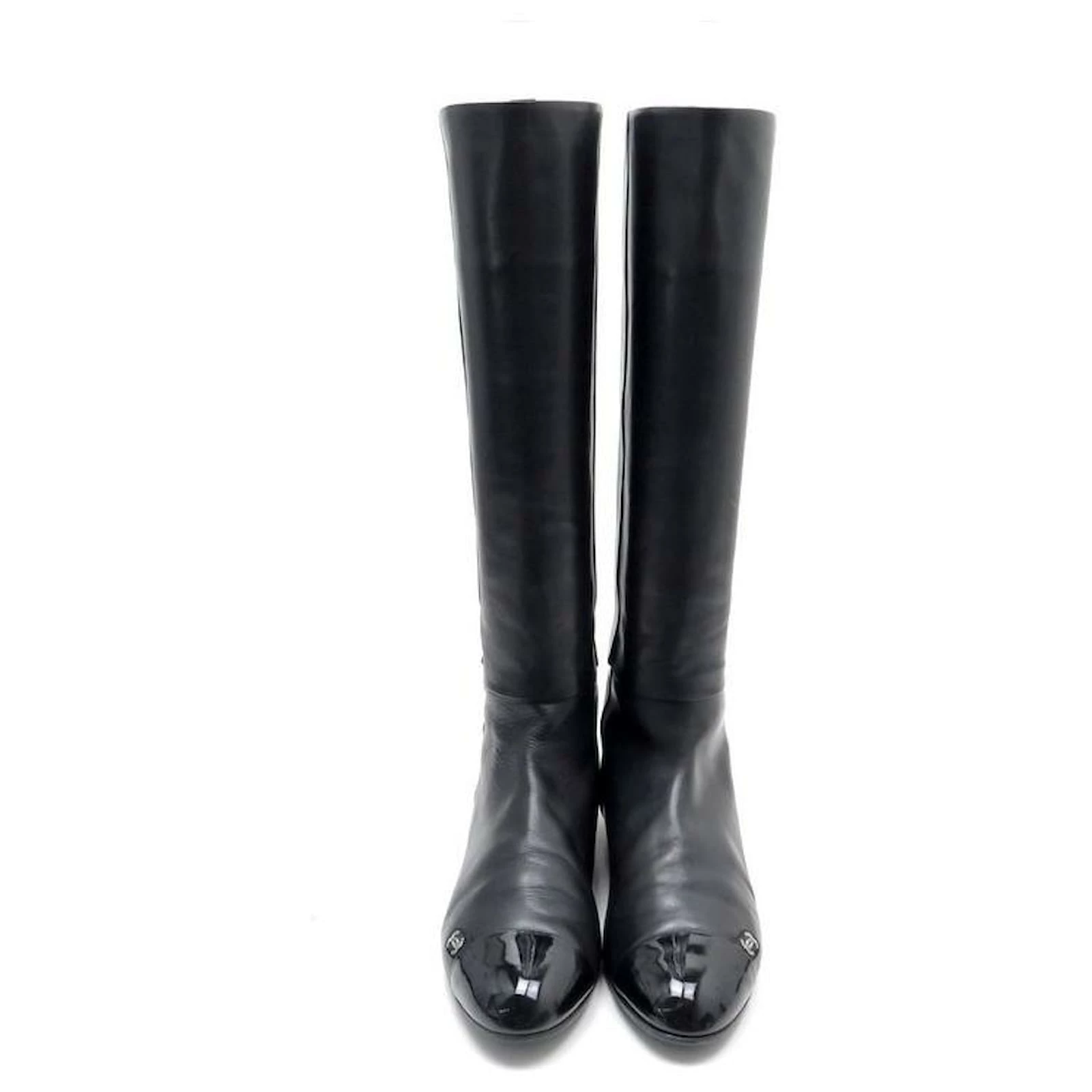 CHANEL CAVALIERE G SHOES27884 Boots 40.5 BLACK LEATHER BOOTS SHOES 5 CHANEL CAVALIERE G SHOES27884 Boots 40.5 BLACK LEATHER BOOTS SHOES - Image 5