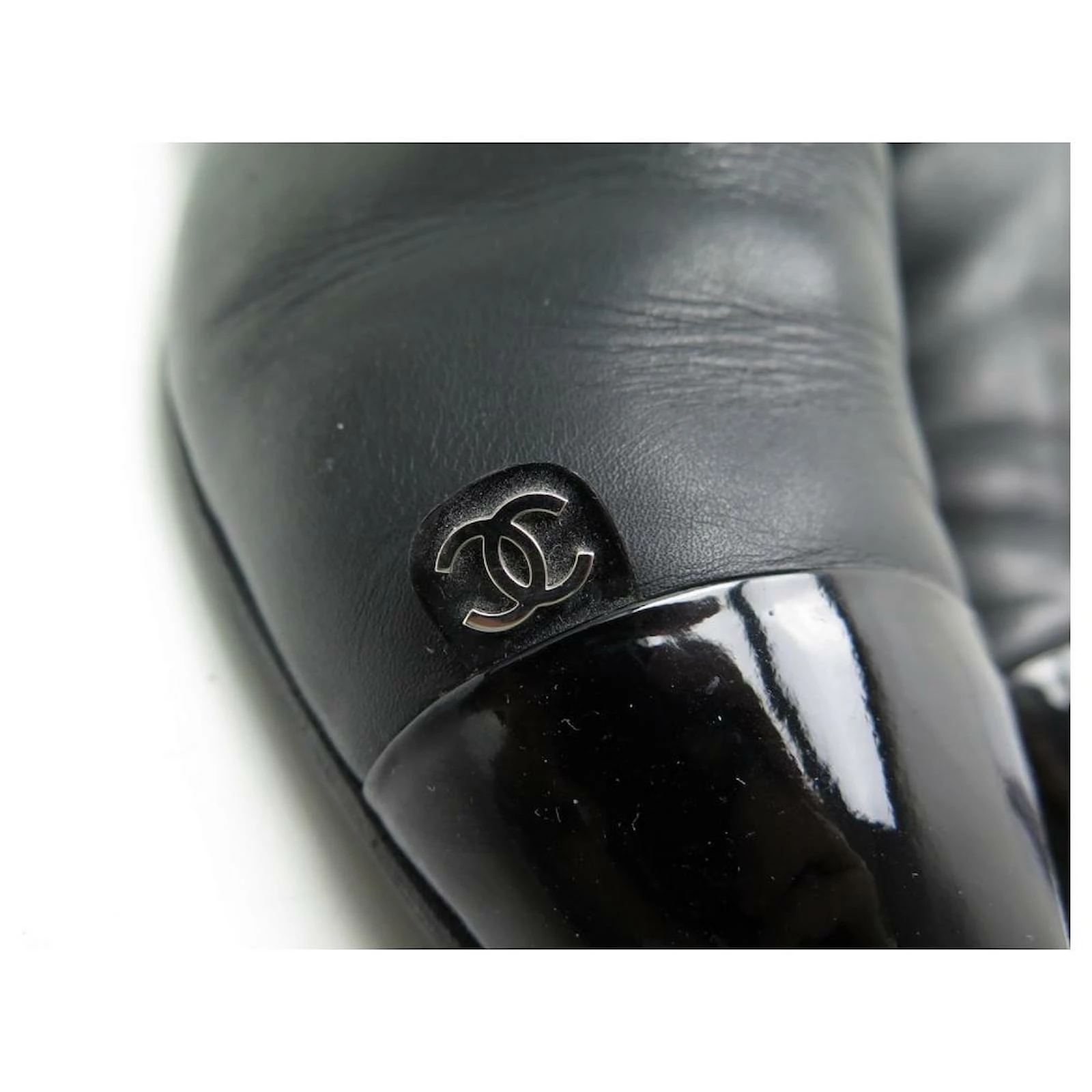 CHANEL CAVALIERE G SHOES27884 Boots 40.5 BLACK LEATHER BOOTS SHOES 6 CHANEL CAVALIERE G SHOES27884 Boots 40.5 BLACK LEATHER BOOTS SHOES - Image 6