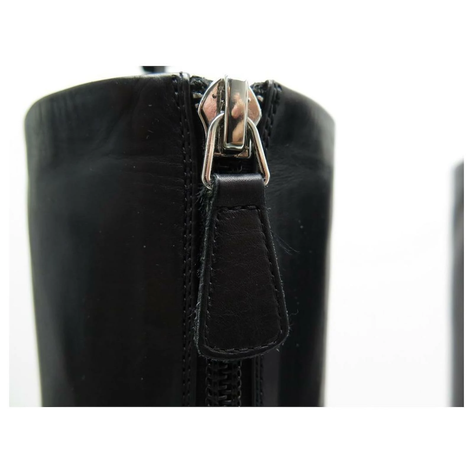 CHANEL CAVALIERE G SHOES27884 Boots 40.5 BLACK LEATHER BOOTS SHOES 7 CHANEL CAVALIERE G SHOES27884 Boots 40.5 BLACK LEATHER BOOTS SHOES - Image 7