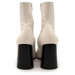 Celine Céline White Leather Circle Ankle Boots -winter shoes Sales 2023 785807 4