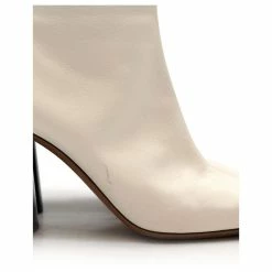 Celine Céline White Leather Circle Ankle Boots -winter shoes Sales 2023 785807 5