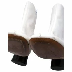 Celine Céline White Leather Circle Ankle Boots -winter shoes Sales 2023 785807 6