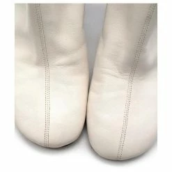 Celine Céline White Leather Circle Ankle Boots -winter shoes Sales 2023 785807 7