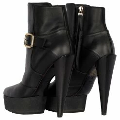 Fendi Black Leather Ankle Boots With Heels 7 Fendi Black Leather Ankle Boots With Heels -winter shoes Sales 2023 788497 3
