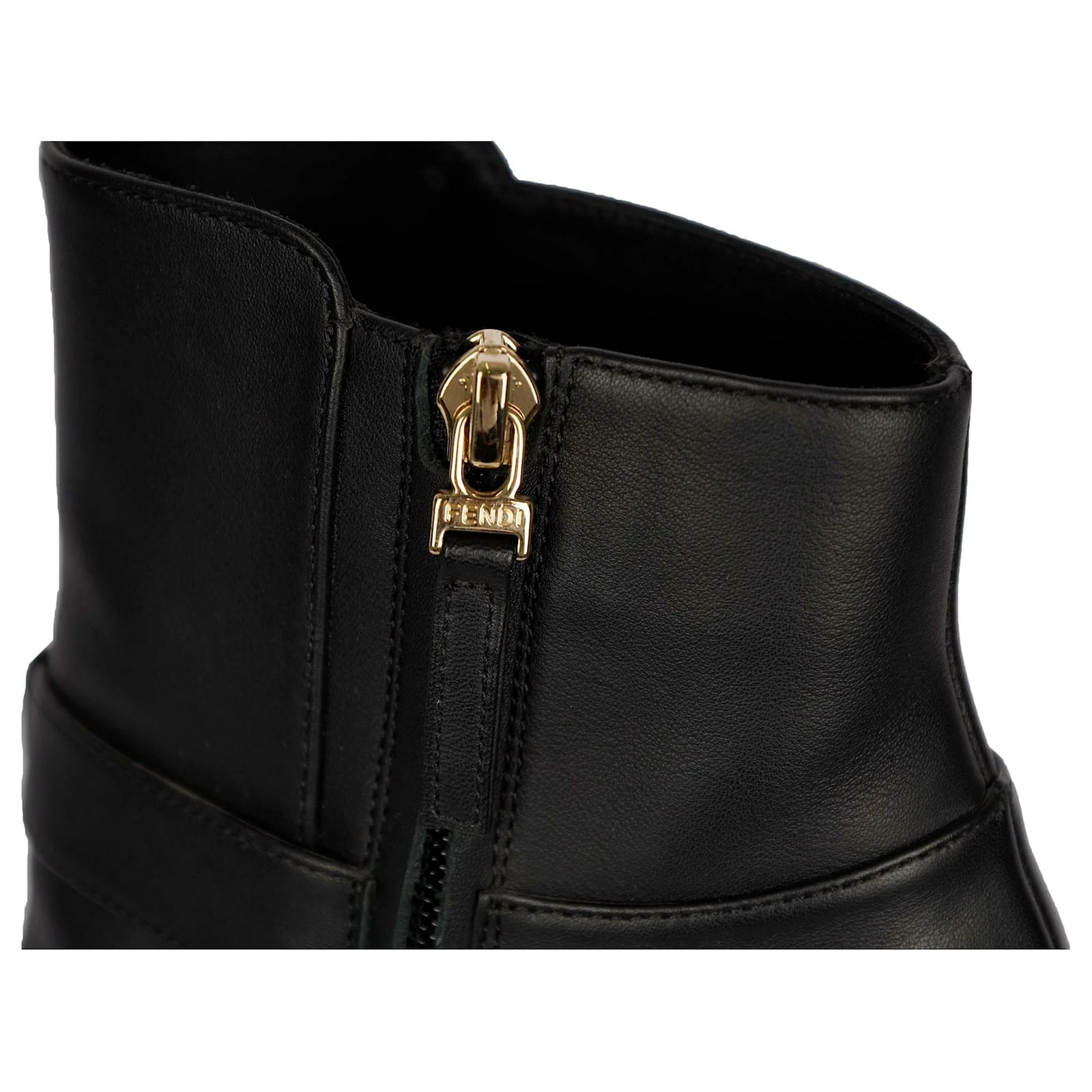 Fendi Black Leather Ankle Boots With Heels 5 Fendi Black Leather Ankle Boots With Heels - Image 5