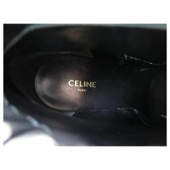 Céline NEW CELINE SHOES TRIANGLE ANKLE BOOTS WITH HEELS 37 BLACK LEATHER BOOTS SHOES -winter shoes Sales 2023 791478 4
