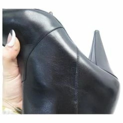 Céline NEW CELINE SHOES TRIANGLE ANKLE BOOTS WITH HEELS 37 BLACK LEATHER BOOTS SHOES -winter shoes Sales 2023 791478 5