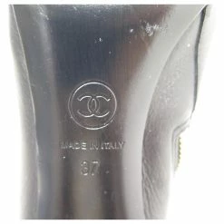 CHANEL G BOOTS SHOES29301 37 LEATHER & BEADS PEARLS ANKLE BOOTS Black -winter shoes Sales 2023 791502 5