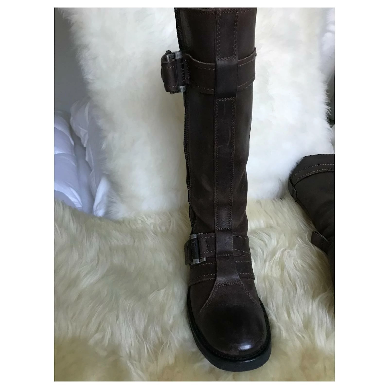 Dior Brown Gras Leather Boots 4 Dior Brown Gras Leather Boots - Image 4