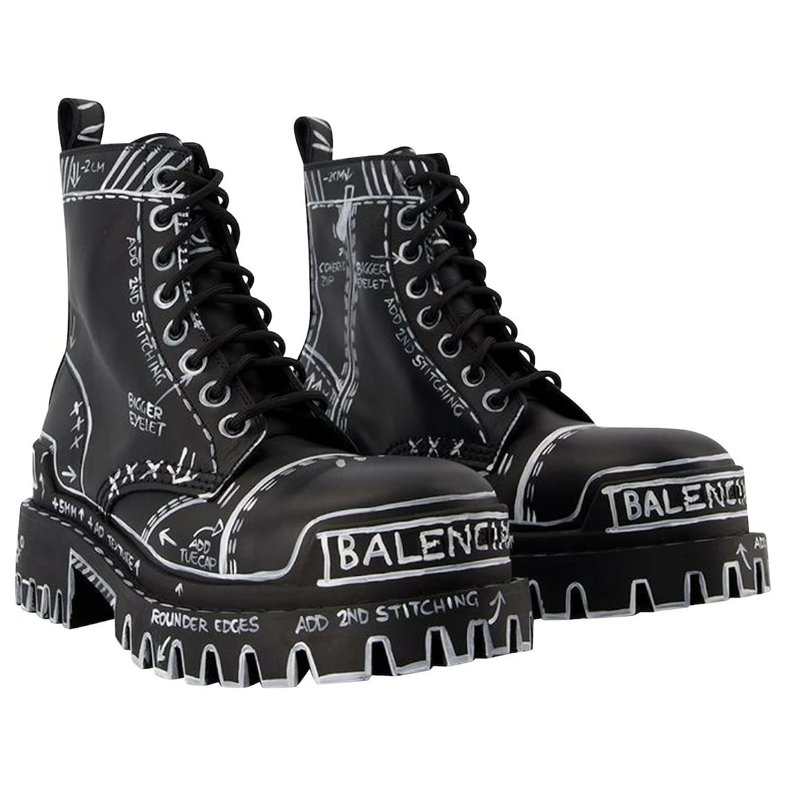Strike L20 Ankle Boots - Balenciaga - Black/White - Leather 2 Strike L20 Ankle Boots - Balenciaga - Black/White - Leather - Image 2