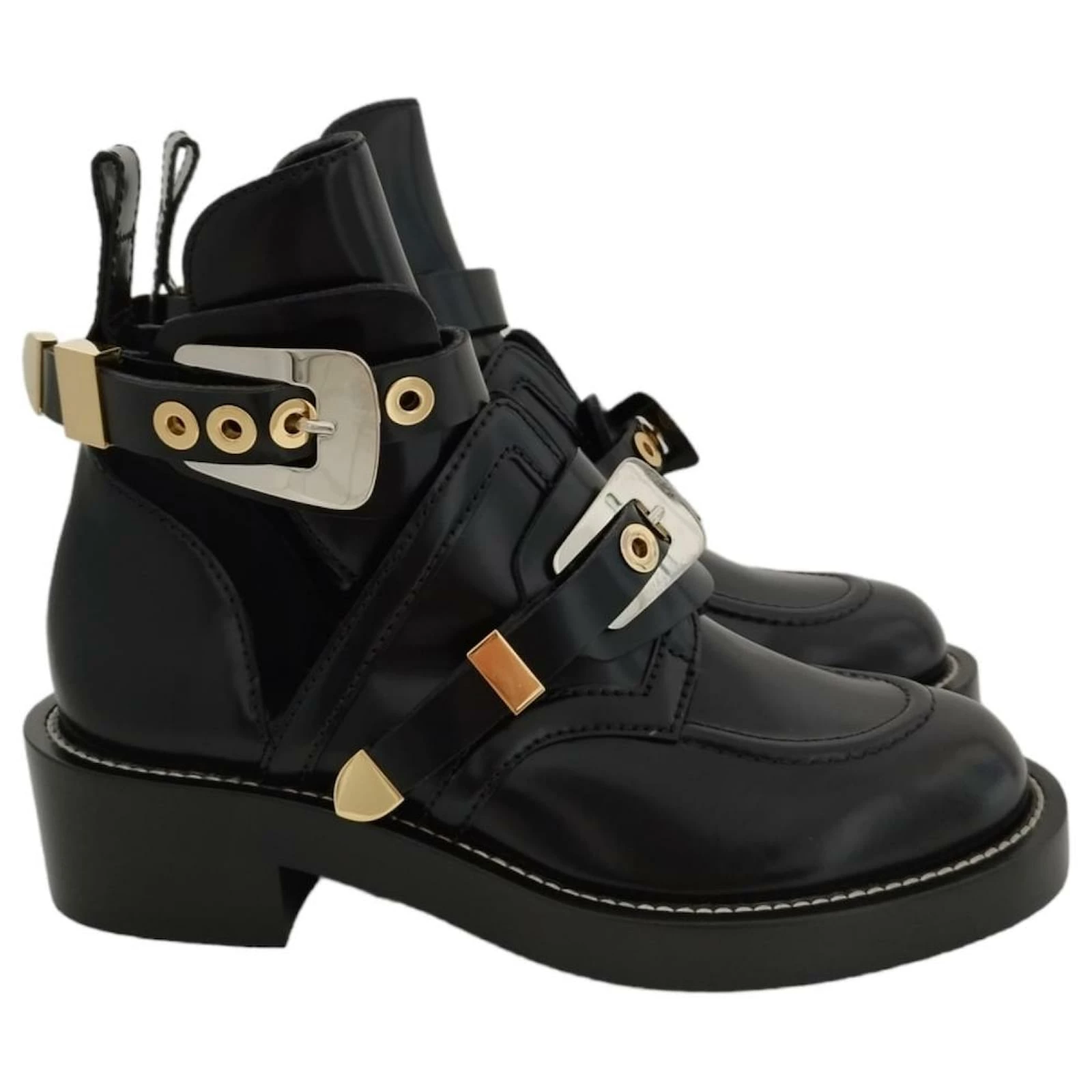 Balenciaga Black Leather Belt Boots 2 Balenciaga Black Leather Belt Boots - Image 2